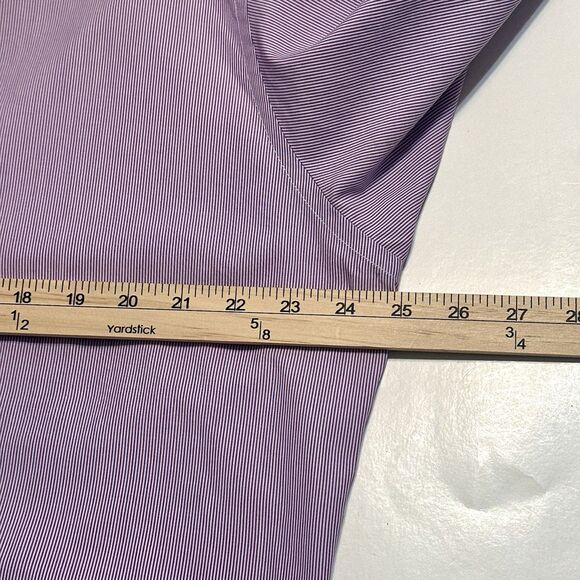 Hawes & Curtis Dress Shirt Warwick Tailored Fit Mens Size 16.5 34 Purple Striped - Picture 3 of 9